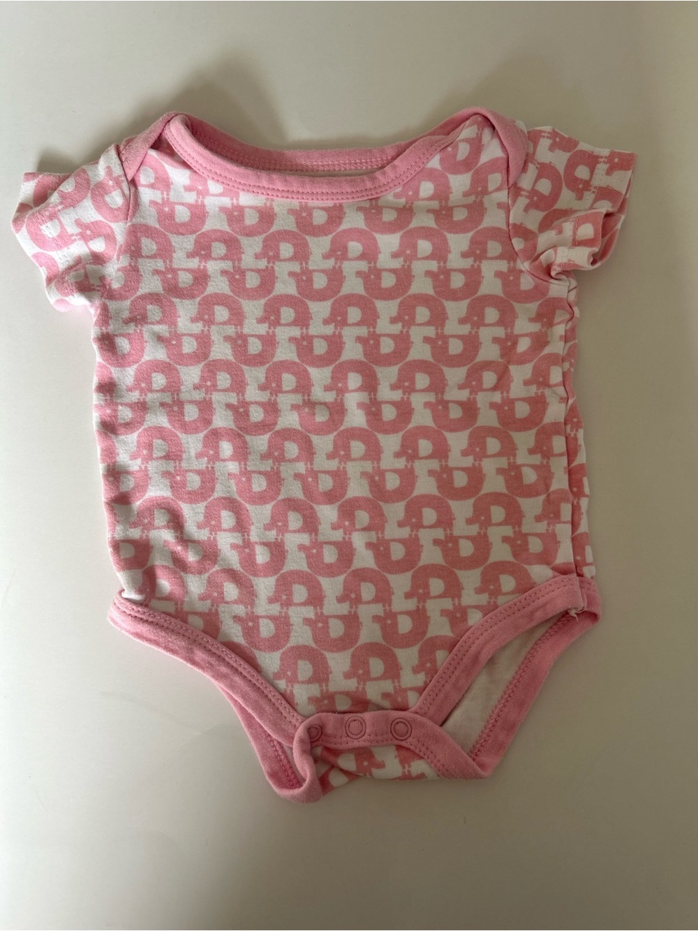 🍼5/$20🍼 Pink Elephant Print Baby One-Piece Bodysuit